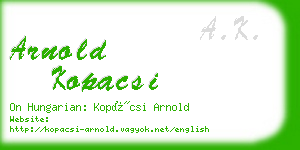 arnold kopacsi business card
